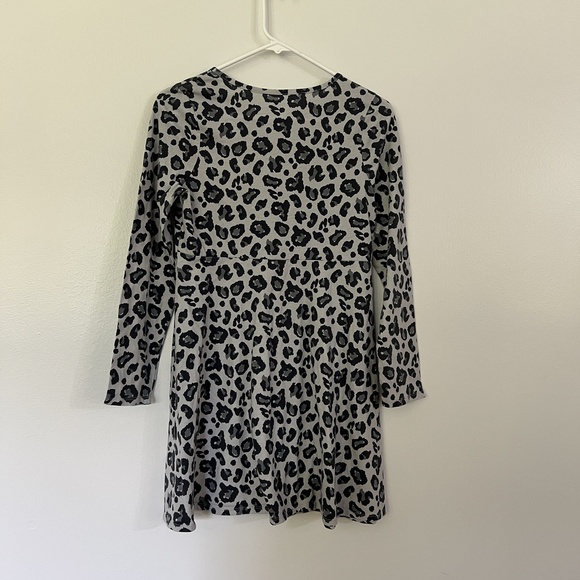 Wonder Nation Girls XXL 18 Black Gray Leopard Print Long Sleeve Mini Dress - Picture 3 of 3